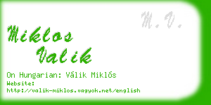 miklos valik business card